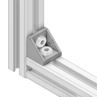 40-140-0 MODULAR SOLUTIONS ALUMINUM GUSSET<br>30MM X 30MM ANGLE WITH OUT HARDWARE